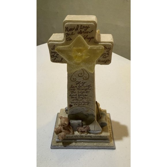 Foundations Other - Foundations 2003 Cross Night Light with Prayer, Teddy Bear, Inscription 114261